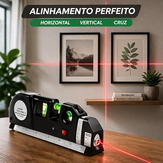 Alinhando quadros na parede com laser